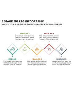 5 Stage Zig Zag Infographic PPT Thumbnail