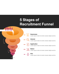 5 Stages Recruitment Funnel for PowerPoint and Google Slides
