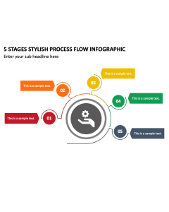 5 Stages Stylish Process Flow Infographic PPT Thumbnail