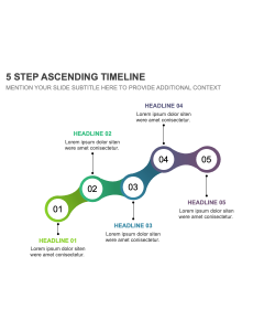 5 Step Ascending Timeline PPT Thumbnail
