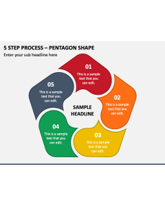 5 Step Process - Pentagon Shape PPT Slide 1