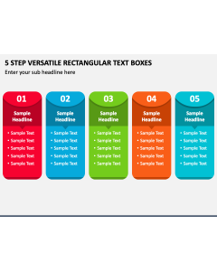5 Step Versatile Rectangular Text Boxes PPT Slide 1