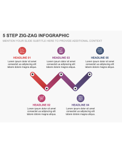 5 Step Zig-Zag Infographic PPT Thumbnail