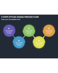 5 Steps Stylish Zigzag Process Flow PPT Thumbnail