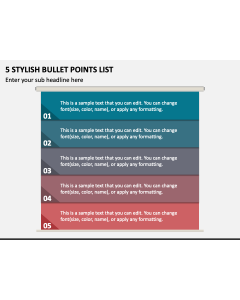 5 Stylish Bullet Points List PPT Slide 1