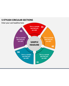 5 Stylish Circular Sections PPT Slide 1