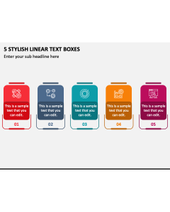 5 Stylish Linear Text Boxes PPT Slide 1