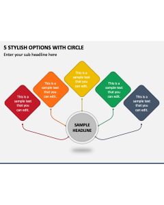 5 Stylish Options with Circle PPT Slide 1