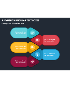 5 Stylish Triangular Text Boxes PPT Thumbnail