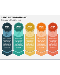 5 Text Boxes Infographic PPT Slide 1