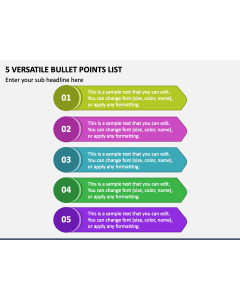 5 Versatile Bullet Points List PPT Slide 1