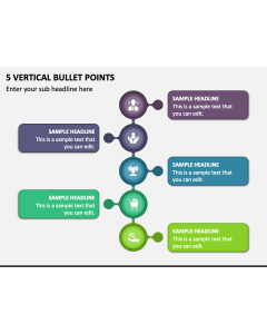 5 Vertical Bullet Points PPT Slide 1