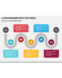 5 Year Roadmap with Text Boxes PPT Slide 2