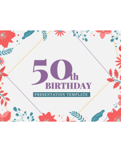 50th Birthday Presentation Template PPT Slide 1