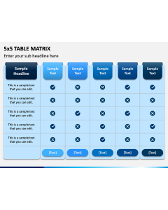 5x5 Table Matrix PPT Slide 1