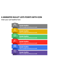 6 Animated Bullet Lists Points with Icon PPT Thumbnail