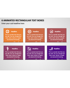 6 Animated Rectangular Text Boxes PPT Thumbnail