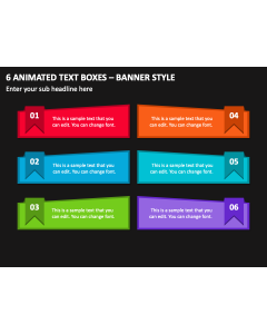 6 Animated Text Boxes - Banner Style PPT Thumbnail