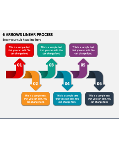 6 Arrows Linear Process PPT Slide 1