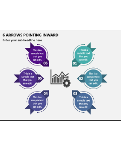 6 Arrows Pointing Inward PPT Slide 1