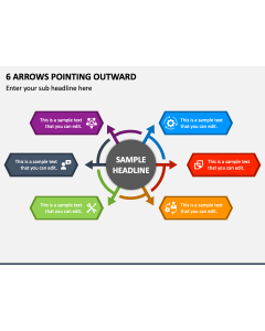 6 Arrows Pointing Outward PPT Slide 1