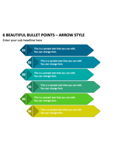 6 Beautiful Bullet Points - Arrow Style PPT Thumbnail