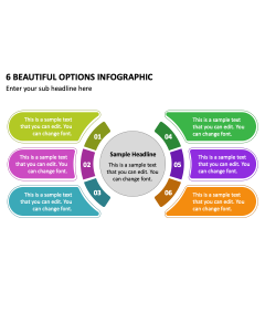 6 Beautiful Options Infographic PPT Slide 2