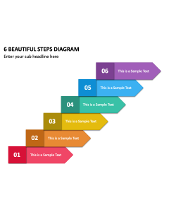 6 Beautiful Steps Diagram PPT Slide 2