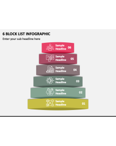 6 Block List Infographic PPT Slide 1