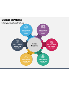 6 Circle Branches PPT Slide 1