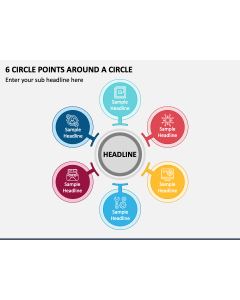 6 Circle Points around a Circle PPT Slide 1