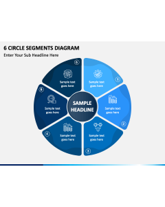 6 circle segments free PPT slide 1