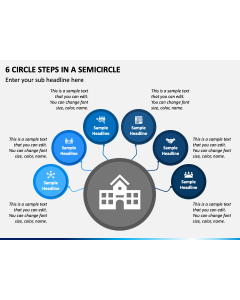 6 Circle Steps in a Semicircle PPT Slide 1
