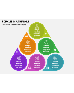 6 Circles in a Triangle PPT Slide 1