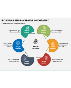 6 Circular Steps - Creative Infographic PPT Slide 1