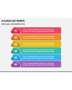 6 Cloud List Points PPT Slide 2