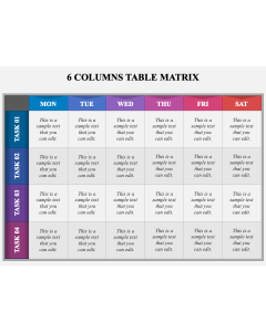 6 Columns Table Matrix PPT Slide 1