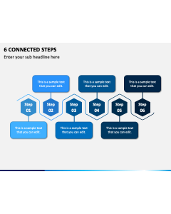 6 Connected Steps PPT Slide 1
