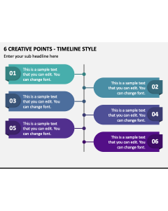 6 Creative Points - Timeline Style PPT Slide 1