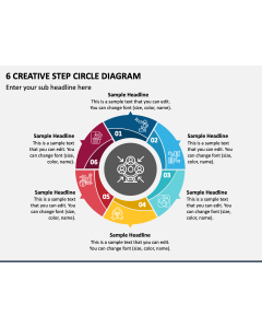 6 Creative Step Circle Diagram PPT Slide 1