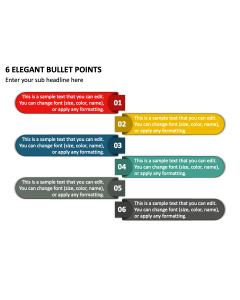 6 Elegant Bullet Points PPT Slide 2