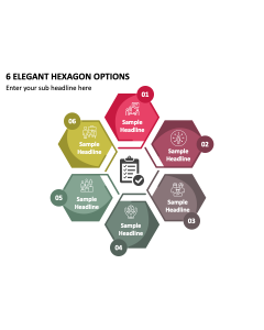 6 Elegant Hexagon Options PPT Slide 2