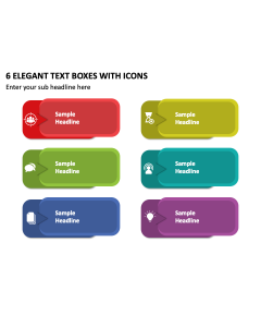 6 Elegant Text Boxes with Icons PPT Slide 1