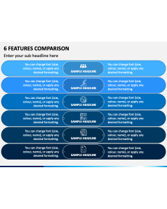 6 Features Comparison PPT Slide 1