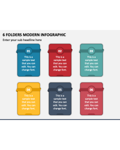 6 Folders Modern Infographic PPT Slide 1
