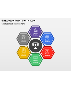 6 Hexagon Points with Icon PPT Thumbnail