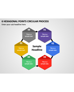 6 Hexagonal Points Circular Process PPT Thumbnail
