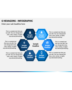 6 Hexagons - Infographic PPT Slide 1