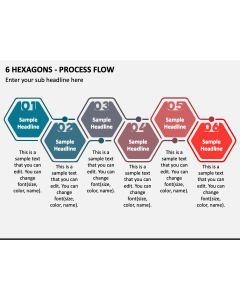 6 Hexagons - Process Flow PPT Slide 1