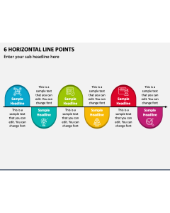 6 Horizontal Line Points PPT Slide 1